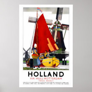 Holland   Vintage Travel Poster