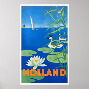 Holland Vintage Travel Poster gerestaureerd