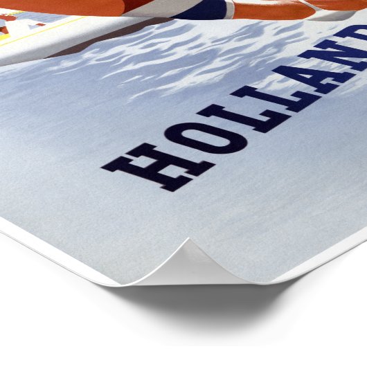 Holland Vintage Travel Poster gerestaureerd (Hoek)