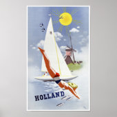 Holland Vintage Travel Poster gerestaureerd (Voorkant)