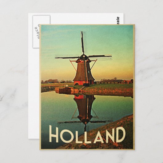 Holland Windmill Briefkaart (Voorkant / Achterkant)