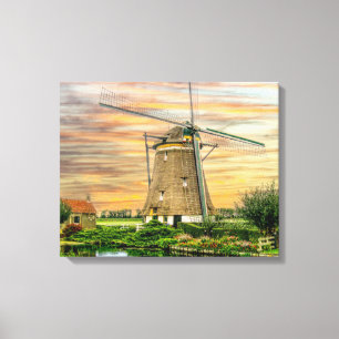 Holland Windmill Canvas Afdruk