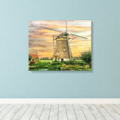 Holland Windmill Canvas Afdruk (Insitu (Houten vloer))