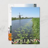Holland Windmill langs Canal Briefkaart (Voorkant / Achterkant)