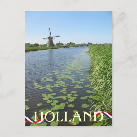 Holland Windmill langs Canal Briefkaart (Voorkant)