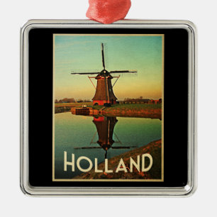 Holland Windmill Metalen Ornament