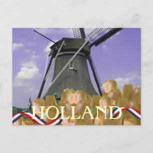 Holland Windmill Oranje Tulips Briefkaart