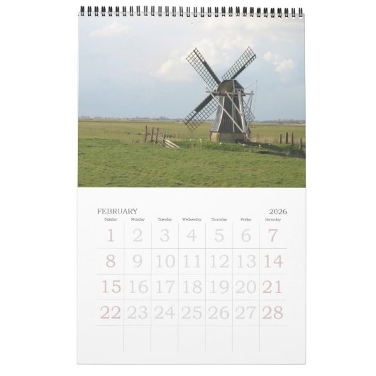 Holland Windmills Calendar Kalender (Feb 2026)