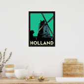 holland windmolen europa art deco retro poster (Keuken)