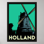 holland windmolen europa art deco retro poster<br><div class="desc"></div>