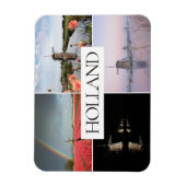 Holland windmolen landschappen reizen fotocollage magneet (Verticaal)
