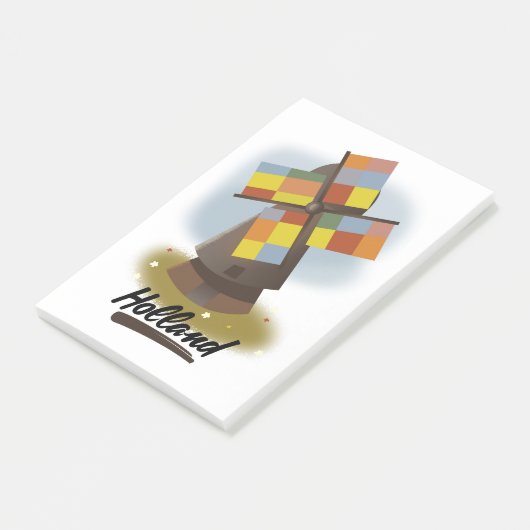 Holland windmolen reisposter post-it® notes (Schuin)