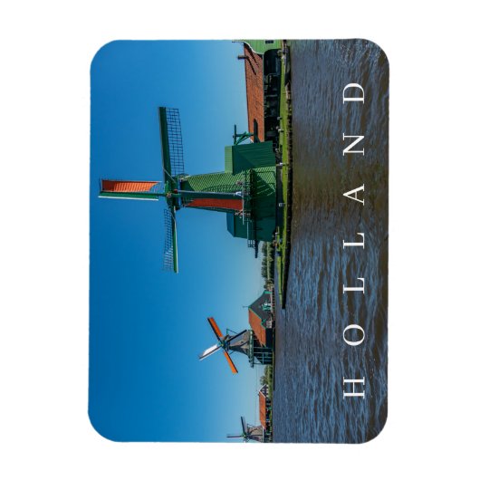 Holland windmolens uitzicht koelkast magneet (Verticaal)