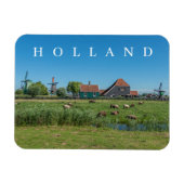 Holland Zaanse Schans windmolens uitzicht fridge m Magneet (Horizontaal)