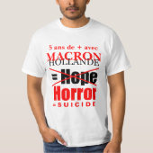 Hollande + Macron = Horror - White Mannen t-shirt (Voorkant)