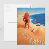Hollande - Netherlands Vintage Poster Briefkaart (Voorkant / Achterkant)