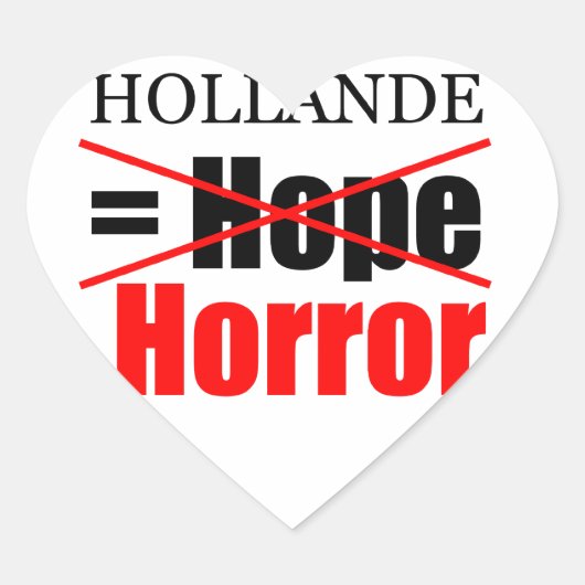 Hollande Not Hope = Horror - Heart Sticker (Voorkant)