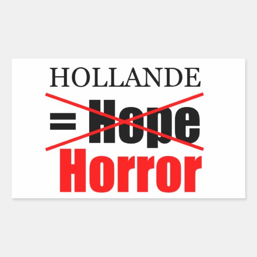 Hollande Not Hope = Horror - R Sticker (Voorkant)