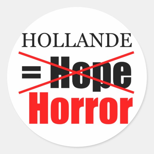 Hollande Not Hope = Horror - R Sticker (Voorkant)