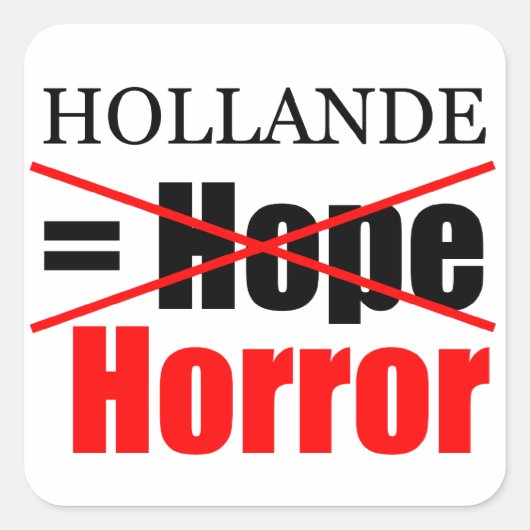Hollande Not Hope = Horror - Square Sticker (Voorkant)