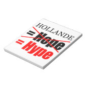 Hollande Not Hope = Hype - Blocnote (Linkerzijde)