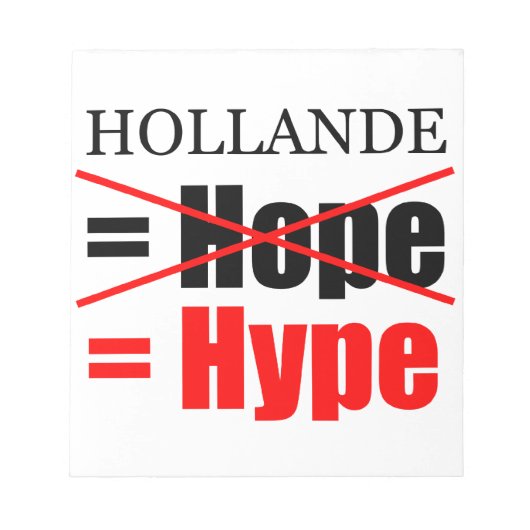 Hollande Not Hope = Hype - Blocnote (Voorkant)