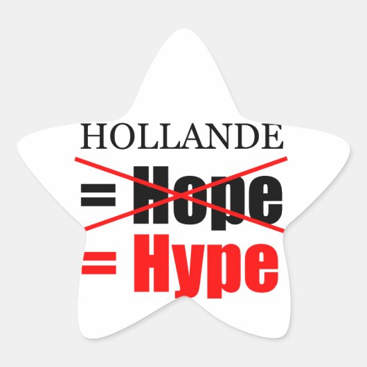 Hollande Not Hope = Hype!!!!!!!!!!!!!!!!!!!!!!!!!! Ster Sticker (Voorkant)
