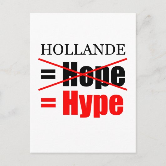 Hollande Not Hope = Hype-V Briefkaart (Voorkant)