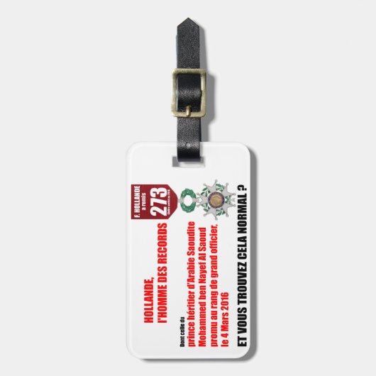 Hollande Record Legions d'Honneur - Bagagelabel (Voorkant verticaal)