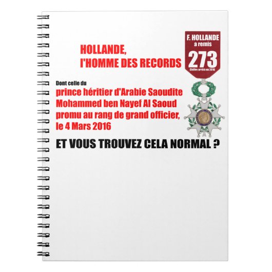 Hollande Record Legions d'Honneur - Notitieboek (Voorkant)