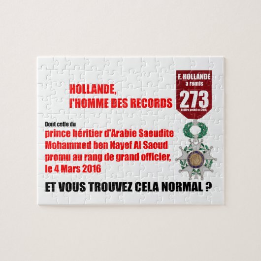 Hollande Record Legions d'Honneur - Puzzle Legpuzzel (Horizontaal)