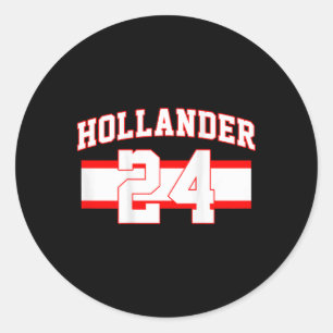 Hollander Hockey 24 Stijl Naam Nummer Fan Ronde Sticker