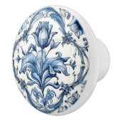 Hollands Blauw Tulpenpatroon Keramische Knop (Rechts)