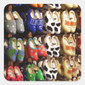 Hollands Nederlandse Clogs Vierkante Sticker (Voorkant)