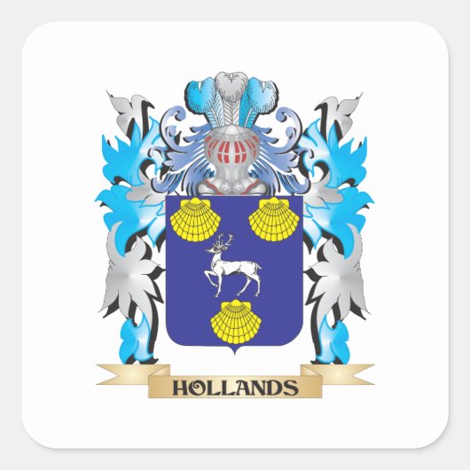 Hollands Wapenschild - Family Crest Vierkante Sticker (Voorkant)