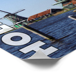  Hollandse Folklore Rood Wit Groen Windmolen Poster