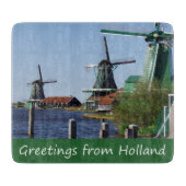 Hollandse Folklore Rood Wit Groen Windmolen Snijplank (Voorkant)