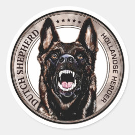 Hollandse Herder - Hollandse Herdershond Ronde Sticker