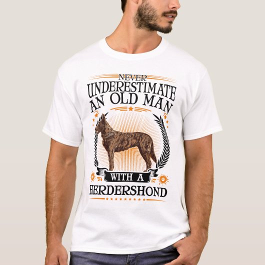 Hollandse Herder Old Man Herdershond T-shirt (Voorkant)