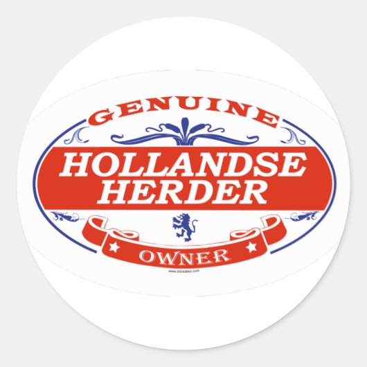 Hollandse Herder Ronde Sticker (Voorkant)