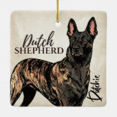 Hollandse Herdershond - Dutchie Keramisch Ornament (Achterkant)