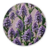 Hollandse Hyacint paarse bloemen Keramische Knop (Voorkant)