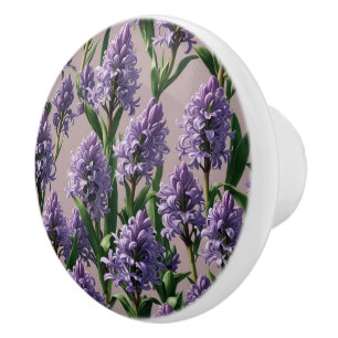 Hollandse Hyacint paarse bloemen Keramische Knop