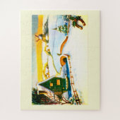 Hollandse Kerstmis sneeuwscène Legpuzzel (Verticaal)