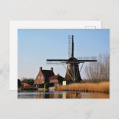 Hollandse Molen aan de waterkant. Briefkaart (Voorkant / Achterkant)