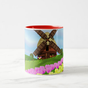 Hollandse tulpen tweekleurige koffiemok