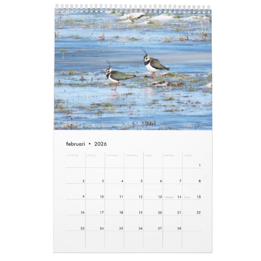 Hollandse vogels Kalender aan te passen (Feb 2026)