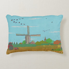 Hollandse Windmolen Landschap Nederland Accent Kussen