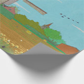 Hollandse Windmolen Landschap Nederland Cadeaupapier (Hoek)