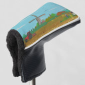 Hollandse Windmolen Landschap Nederland Golfheadcover (3/4 voorkant)
